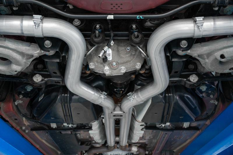 MBRP 18-19 Ford Mustang GT 5.0 3in Dual Split Rear AL Cat Back w/ Quad 4.0in Dual Wall Tips - Image 3