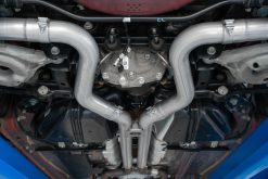 MBRP 18-19 Ford Mustang GT 5.0 3in Dual Split Rear Cat Back w/ Quad 4in Dual Wall Tips- Black Coated - Image 3