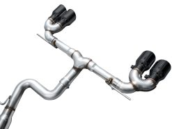 AWE MK8 Volkswagen Golf R 3in Track Edition Quad Exhaust - Diamond Black Tips - Image 9
