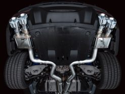 Alternative view of AWE 2024 Ford Mustang Dark Horse S650 RWD SwitchPath Catback Exhaust w/ Quad Chrome Silver Tips