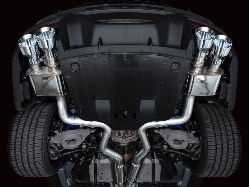 AWE 2024 Ford Mustang Dark Horse S650 RWD SwitchPath Catback Exhaust w/ Quad Chrome Silver Tips - Image 2