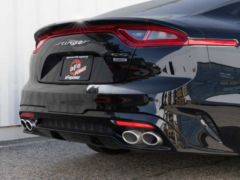 aFe Gemini XV 3in to Dual 2-1/2in 304 SS Cat-Back Exhaust w/ Cut-Out 18-21 Kia Stinger L4-2.0L (t) - Image 4