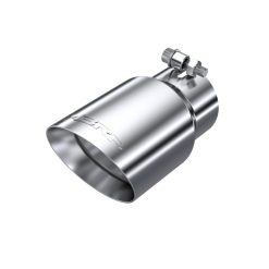 Alternative view of MBRP Universal Tip 4in O.D. Dual Wall Angled 3in inlet 8in length T304