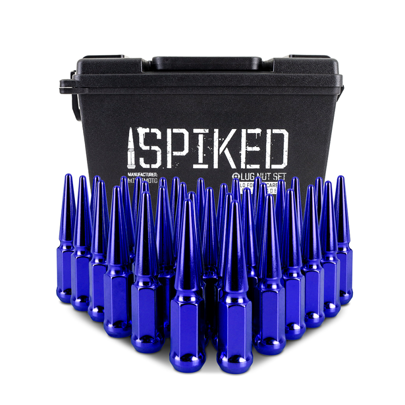 Mishimoto Mishimoto Steel Spiked Lug Nuts M14 x 1.5 32pc Set Blue - Image 4