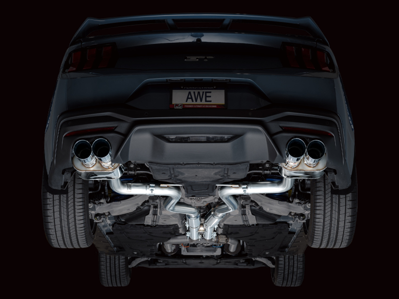 AWE 2024 Ford Mustang GT Fastback S650 RWD SwitchPath Catback Exhaust w/ Quad Chrome Silver Tips - Image 15