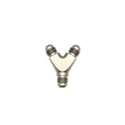 Alternative view of DeatschWerks 6AN Male Flare + 6AN Male Flare to 6AN Male Flare Y Block Fitting