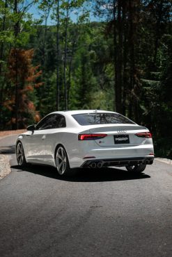 Alternative view of MBRP 18-21 Audi S5 Coupe/S4 Sedan T304 SS 2.5in Cat-Back Quad Rear Exit Exhaust - Carbon Fiber Tips
