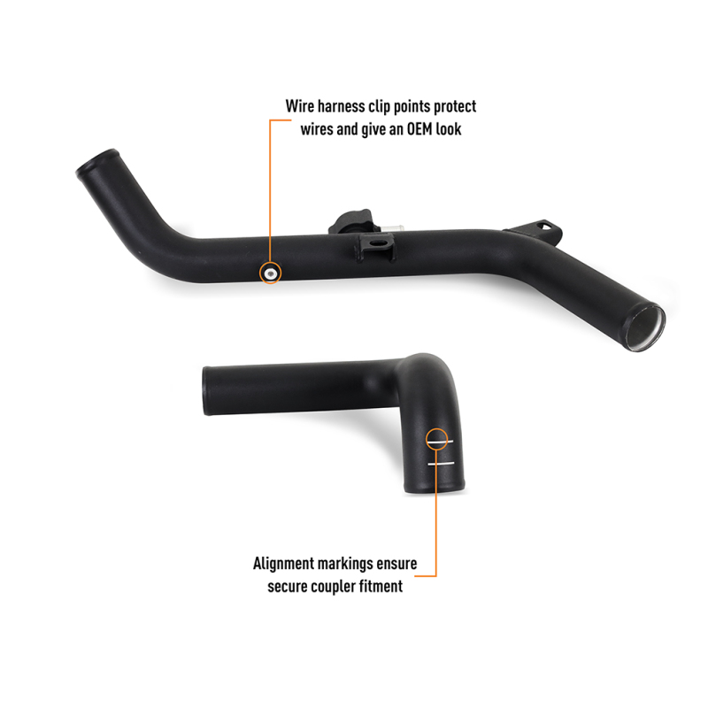 Mishimoto 2021+ Ford Bronco 2.7L High-Mount Intercooler Pipe Upgrade Kit - Wrinkle Black - Image 7