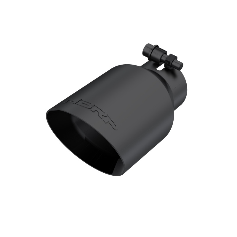 MBRP Universal 4in OD Dual Wall Angled 2.5in Inlet 8in Lgth Exhaust Tip - Black - Image 2