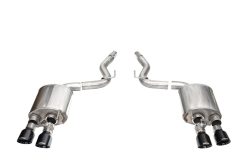 Corsa 2024 Ford Mustang Dark Horse 5.0L 3in Dual Rear Axle-Back w/Twin 4.5in Black PVD SlashTips