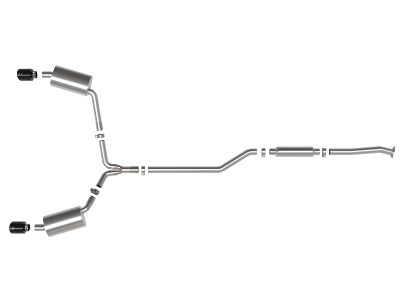 aFe 09-14 Acura TSX L4 2.4L Takeda 2-1/2in To 2-1/4in 304 SS Cat-Back Exhaust System w/ Black Tip - Image 2