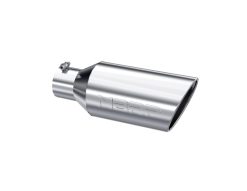 Alternative view of MBRP Universal Tip 7inch O.D. Rolled End 4inch inlet 18inch length - T304 (SINGLE TIP)