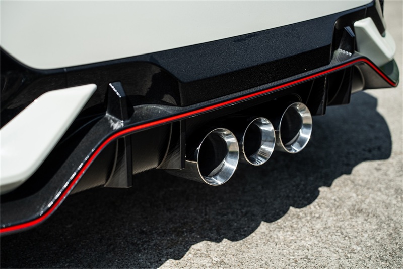 Corsa 2017-2021 Honda Civic Type R Xtreme Cat-Back Tri Rear Exit with 4.5in Polished Pro-SeriesTips - Image 3