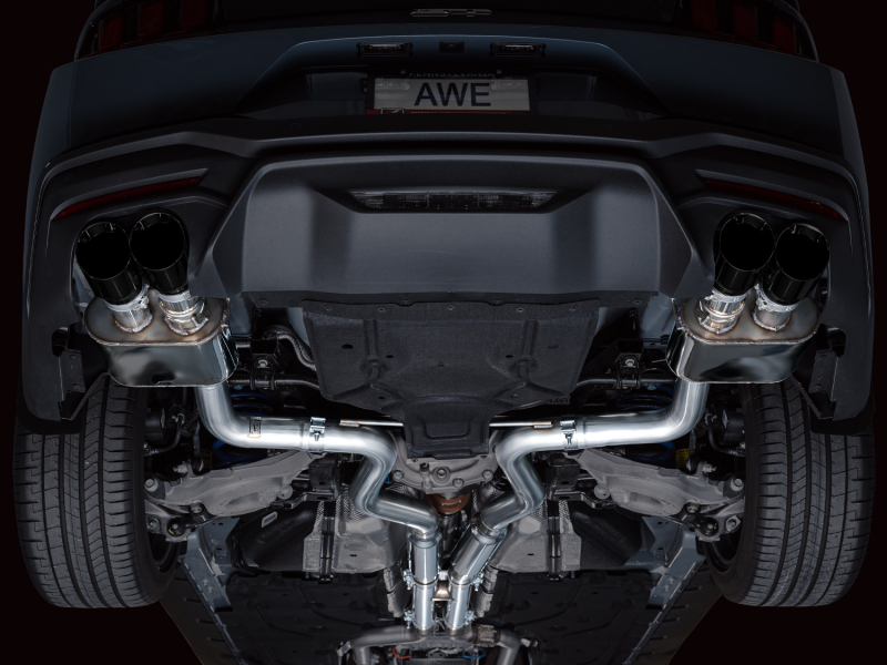 AWE 2024 Ford Mustang GT Fastback S650 RWD SwitchPath Catback Exhaust w/ Quad Diamond Black Tips - Image 16