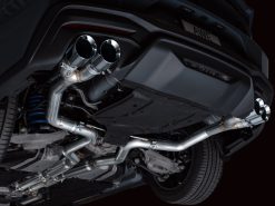 Alternative view of AWE 2024 Ford Mustang GT Fastback S650 RWD Track Edition Catback Exhaust w/ Quad Chrome Silver Tips