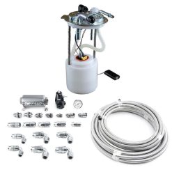 Alternative view of DeatschWerks 05-19 Yukon/Tahoe/Suburban DW400 Pump Module and Return SS PTFE Plumbing Kit