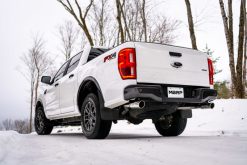 MBRP 19-20 Ford Ranger 2.3L T304 3in Dual Split Rear Outlet 4in OD Tips Cat Back Exhaust - Image 4