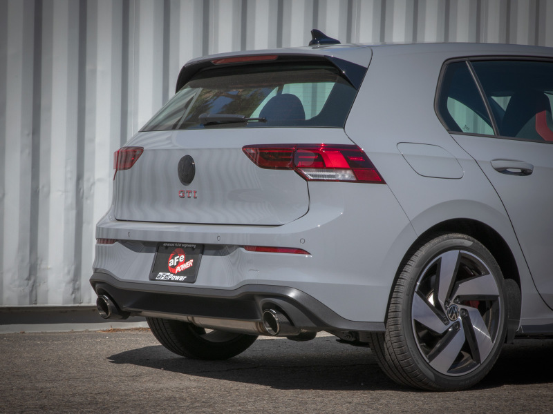 aFe Gemini XV 3in to 2 1/2in 304 SS Cat-Back Exhaust 22-23 Volkswagen GTI (MK8) 2.0L w/ Carbon Tips - Image 5