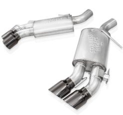 Alternative view of Stainless Works 16-21 Camaro SS 3in Original Factory Connect Axle Back w/Valve - 4in Quad Black Tips