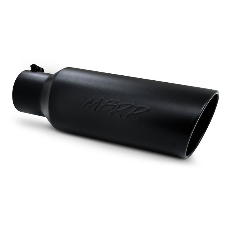 MBRP Universal Tip 6in OD Rolled End 4in Inlet 18in L Black Coated Exhaust Tip - Image 3