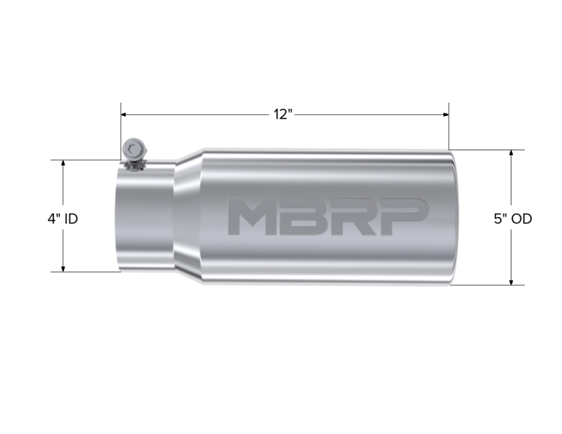 MBRP Universal Tip 5 O.D. Rolled Straight 4 inlet 12 length - Image 4