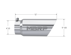 MBRP Universal Tip 5 O.D. Dual Wall Angled 4 inlet 12 length - Image 4
