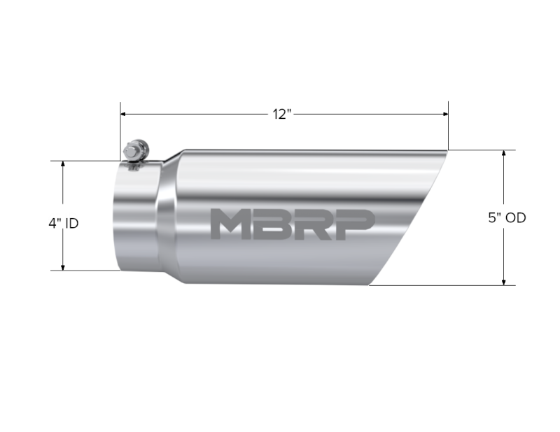 MBRP Universal Tip 5 O.D. Dual Wall Angled 4 inlet 12 length - Image 4