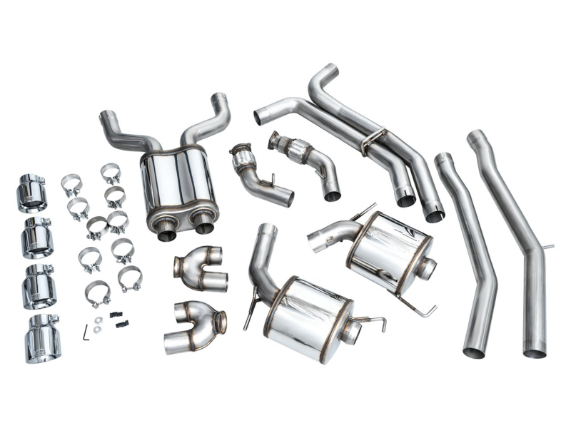 AWE Tuning 19-23 Audi C8 S6/S7 2.9T V6 AWD Touring Edition Exhaust - Chrome Silver Tips - Image 21