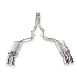 Alternative view of Stainless Works 2018+ Ford Mustang GT 3in Redline Series Catback H-Pipe w/Active Valves & Quad Tips