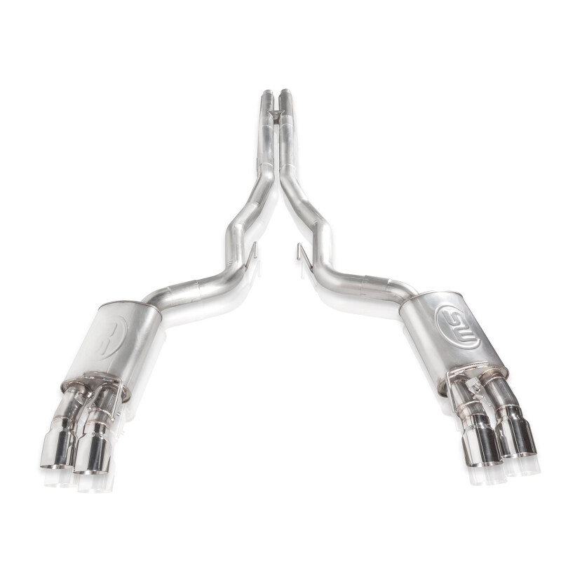 Stainless Works 2018+ Ford Mustang GT 3in Redline Series Catback H-Pipe w/Active Valves & Quad Tips - Image 2