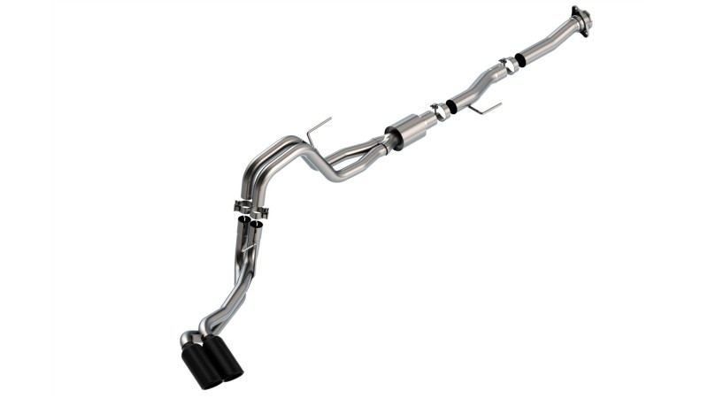 Borla F-150 2021 5.0L 2dr RC SB (122.8 WB) XL/XLT 3/2.25 DSE Cat-Back ATAK Black Chrome Tips - Image 2