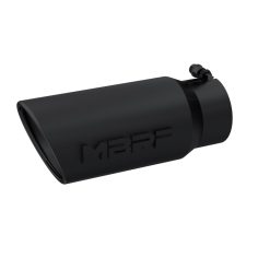 Alternative view of MBRP Universal Tip 5 O.D. Angled Rolled End 4 inlet 12 length - Black Finish