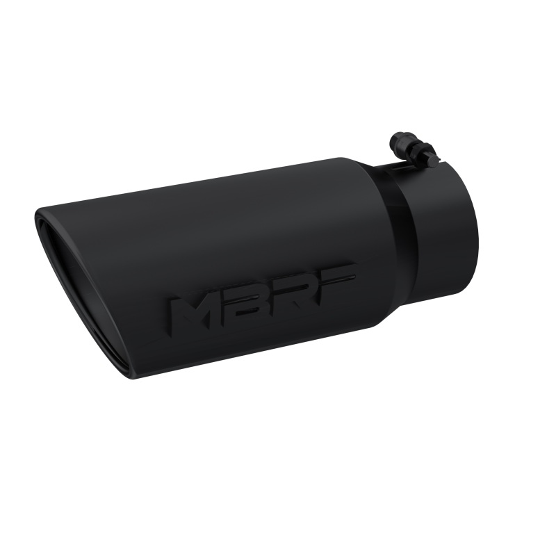 MBRP Universal Tip 5 O.D. Angled Rolled End 4 inlet 12 length - Black Finish - Image 2