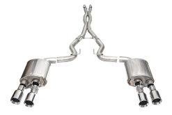Corsa 2024 Ford Mustang Dark Horse 5.0L 3in Dual Rear Exit Cat-Back w/Twin 4.5in Polish Straight Tip