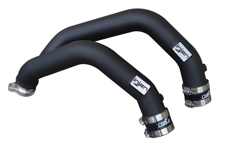 Injen 15-16 BMW M3(F80)/M4 (F82/83) 3.0L L6 Twin Turbo 2PC Aluminum Int. Charge Pipe - Wrinkle Black - Image 2