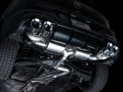 Alternative view of AWE MK8 Volkswagen Golf R 3in Touring Edition Quad Exhaust - Chrome Silver Tips