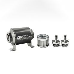 Alternative view of DeatschWerks Stainless Steel 5/16in 10 Micron Universal Inline Fuel Filter Housing Kit (70mm)
