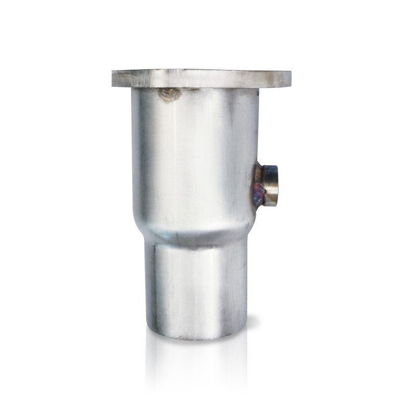 Stainless Works Collector Adapter 3-Bolt 3-1/2in OD Tubing 2-1/2in OD Outlet + O2 Bung - Image 3