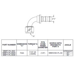 Alternative view of Mishimoto 45 Degree Push Lock Fitting - 4AN