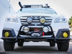 aFe POWER 10-14 Subaru Outback H4 2.5L / H6 3.6L Terra Guard Front Bumper w/ Winch Mount - Black - Image 4
