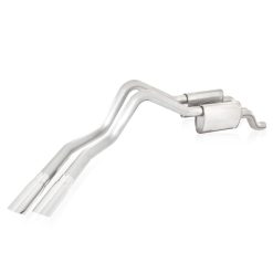 Alternative view of Stainless Works 2010-14 Raptor Exhaust 3in S-Tube Mufflers Exits Behind Passenger Rear Tire