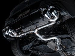 AWE MK8 Volkswagen Golf R 3in Track Edition Quad Exhaust - Chrome Silver Tips - Image 15