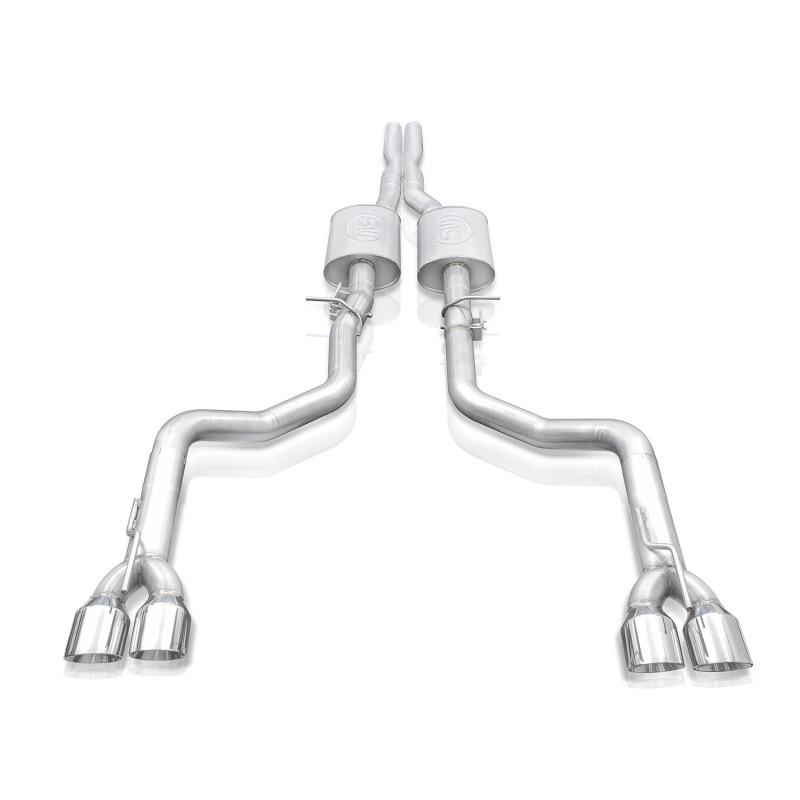 Stainless Works 15-19 Dodge Challenger 6.2L/6.4L Hemi 3in Legend Catback X-Pipe w/4in Quad Tips - Image 10