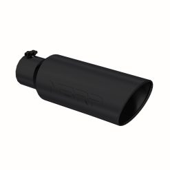 Alternative view of MBRP Universal Tip 6in OD Rolled End 4in Inlet 18in L Black Coated Exhaust Tip