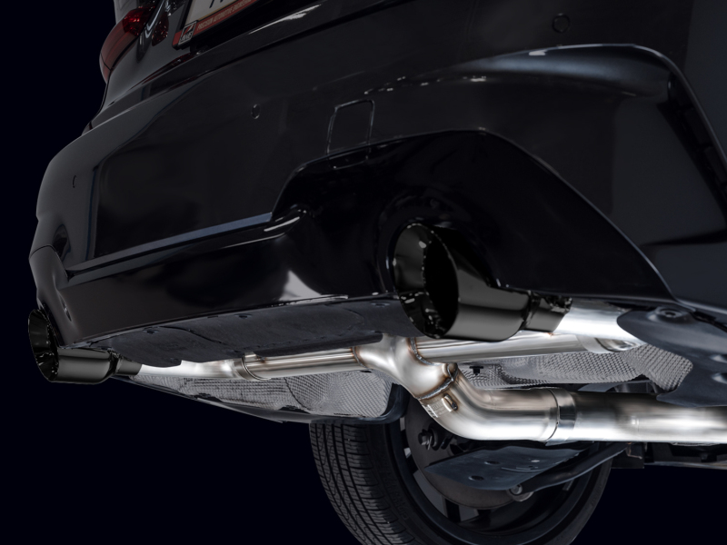 AWE 19-23 BMW 330i / 21-23 BMW 430i Base G2X Track Edition Axle Back Exhaust - Diamond Black - Image 2