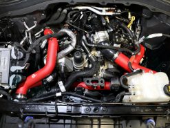 aFe Bladerunner 2-1/4 IN Aluminum Hot Charge Pipe Black 20-23 Ford Explorer/Explorer ST - Red - Image 7