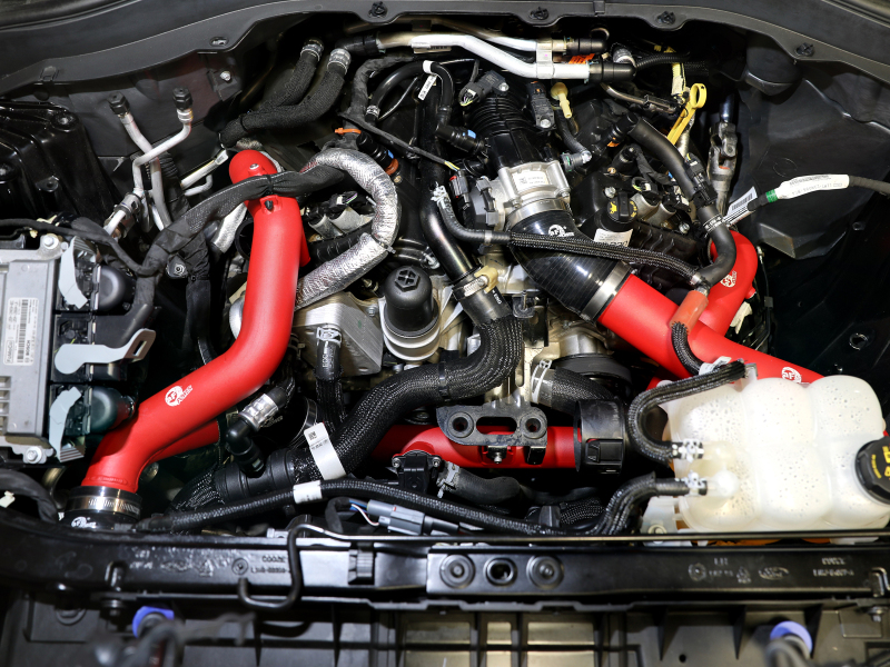 aFe 20-23 Ford Explorer ST V6 3.0L (tt) BladeRunner Aluminum Hot and Cold Charge Pipe Kit - Red - Image 7