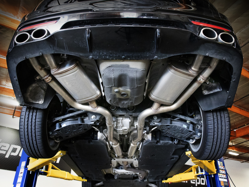 aFe Gemini XV 3in to Dual 2-1/2in 304 SS Cat-Back Exhaust w/ Cut-Out 18-21 Kia Stinger L4-2.0L (t) - Image 6