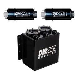 Alternative view of DeatschWerks 2.5L Modular Surge Tank (Incl. 2 DW250iL In-Line Fuel Pump)