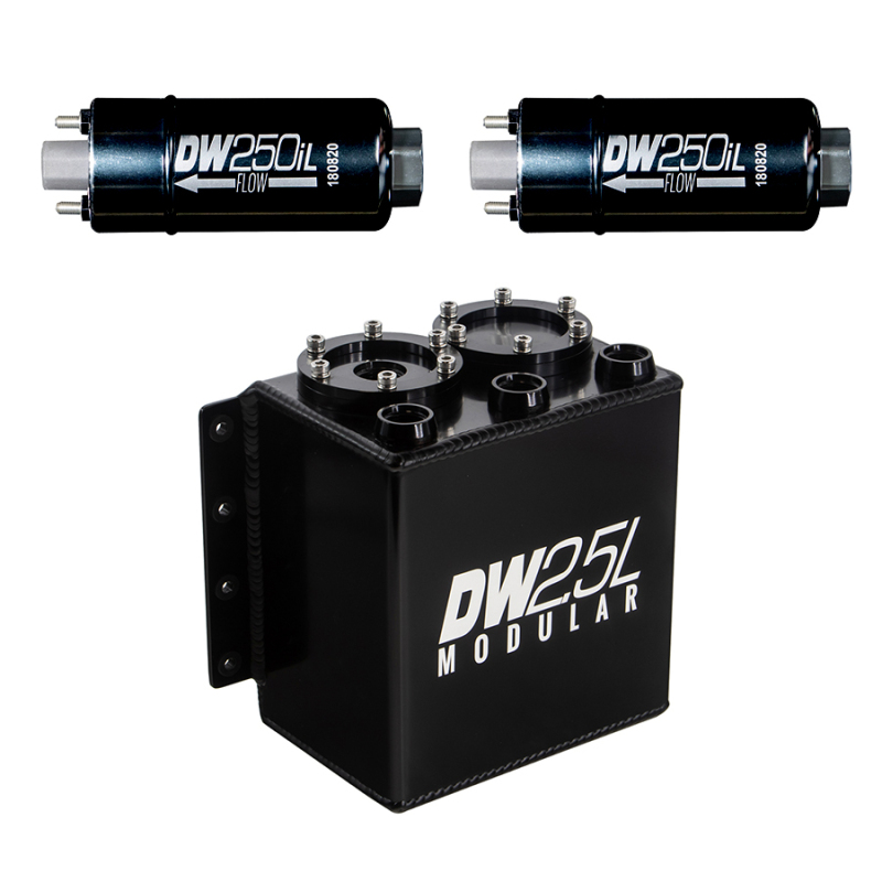 DeatschWerks 2.5L Modular Surge Tank (Incl. 2 DW250iL In-Line Fuel Pump) - Image 2